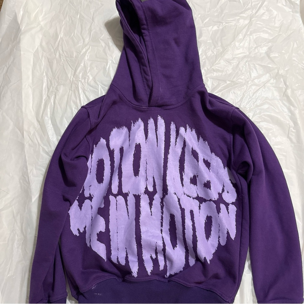 Purple Graphic Hoodie Sweater